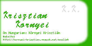 krisztian kornyei business card