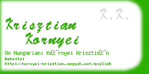 krisztian kornyei business card